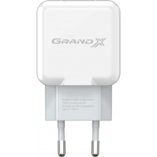 Мережевий зарядний пристрій Grand-X (1xUSB 2.1A) White (CH-03W)