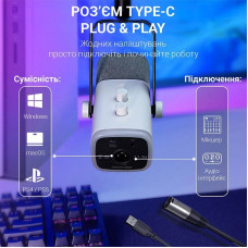 Мікрофон Fifine AM8TW White