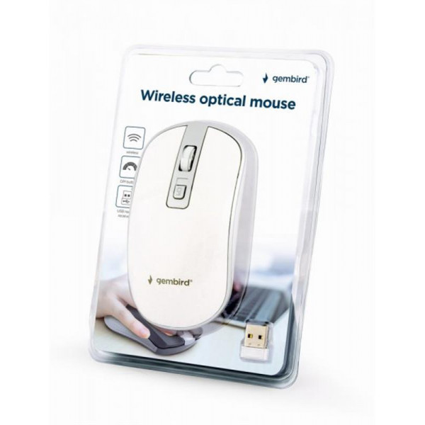 Миша бездротова Gembird MUSW-4B-06-WS White/Silver