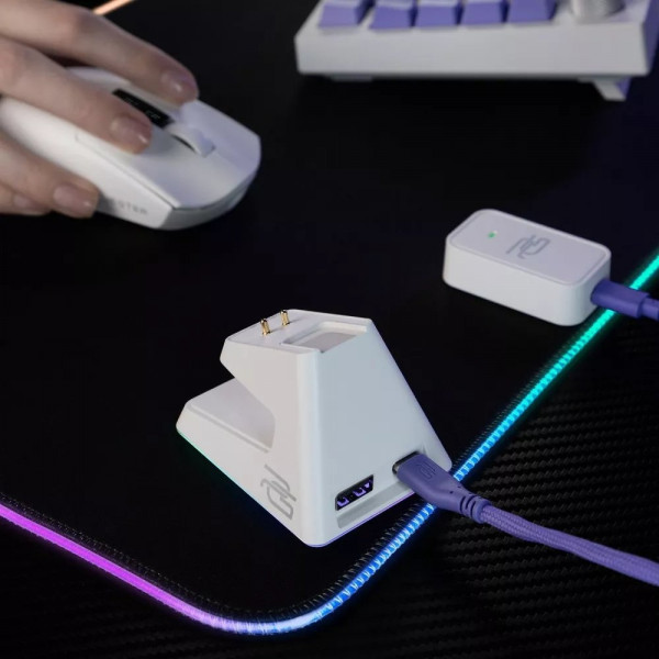 Миша бездротова Proove Gaming Superfight Wireless with charging dock White/Purple (WMSW00122002)