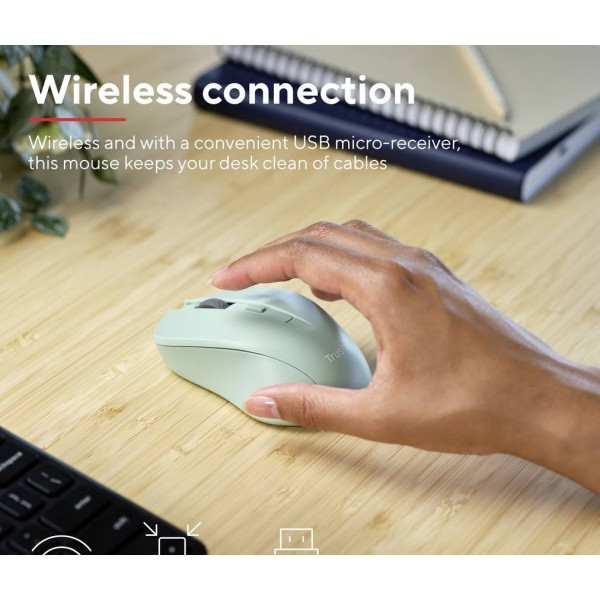 Миша бездротова Trust Mydo Silent Wireless Green (25042)