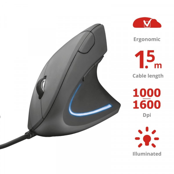 Миша Trust Verto Ergonomic Mouse Black (22885)