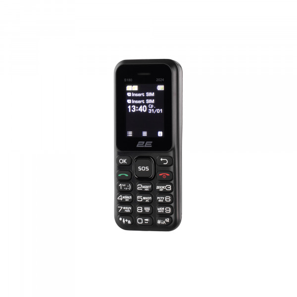 Мобiльний телефон 2E S180 2024 Black (694743653885)