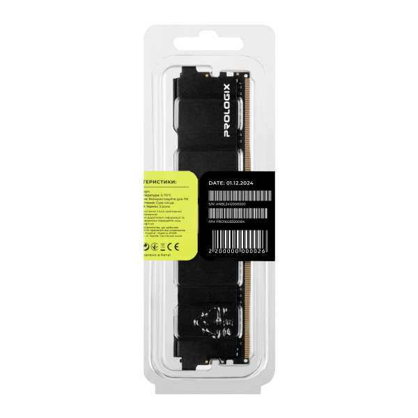 Модуль пам`ятi DDR4 16GB/3200 Prologix Black (PRO16GB3200B4)