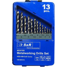 Набір свердл S&R Meister 1.5-6.5 мм 13 шт (108849013)