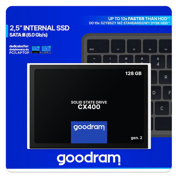 Накопичувач SSD 128GB Goodram CX400 Gen.2 2.5" SATAIII 3D TLC (SSDPR-CX400-128-G2)