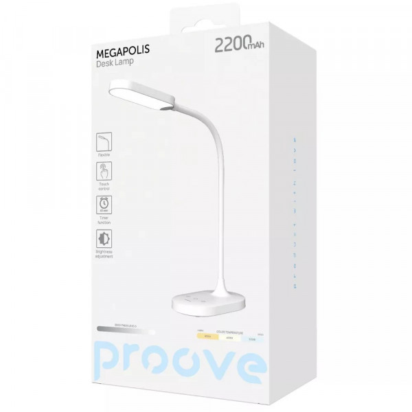 Настільна лампа LED Proove Megapolis 2200 mAh White (PLMP00010002)