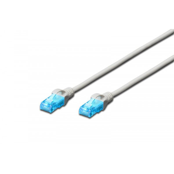 Патч-корд Digitus (DK-1511-0025) cat.5e, U/UTP, 0.25 м, AWG 26/7, PVC, сірий