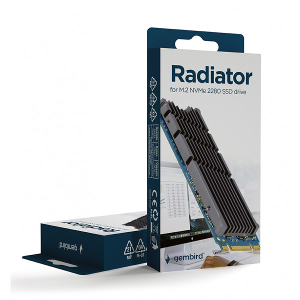 Радіатор охолодження для SSD Gembird M.2 2280 Black (EE2280-R-01)