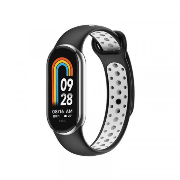 Ремінець BeCover Vents Style для Xiaomi Mi Smart Band 9 Black White (711985)