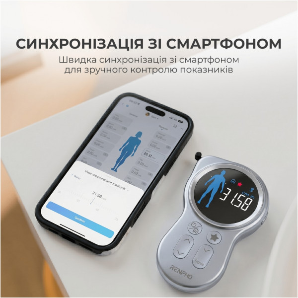 Розумна вимірювальна рулетка RENPHO Smart Tape Measure (R-Y002-BK)