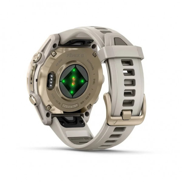 Смарт-годинник Garmin Fenix 8 43mm AMOLED Sapphire Soft Gold with Fog Gray Silicone (010-02903-11)