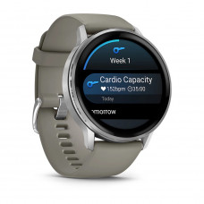 Смарт-годинник Garmin Venu 4 45mm Silver with Siliver Gray Silicone (010-03014-41)