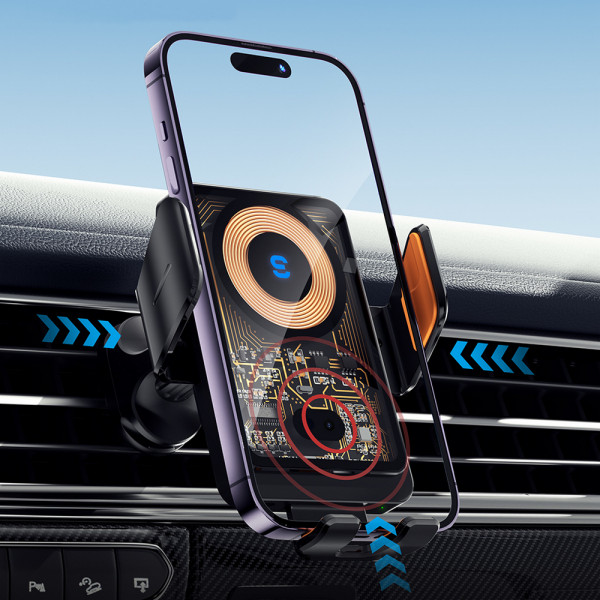 Тримач для телефона Essager Junyi 15W Wireless Phone Holder for Car (Air Outlet Type) Black (EZJWX-JY01-Z)