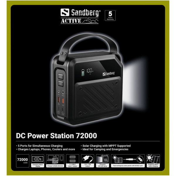 Універсальна мобільна батарея Sandberg DC Power Station 72000mAh Black (421-22)