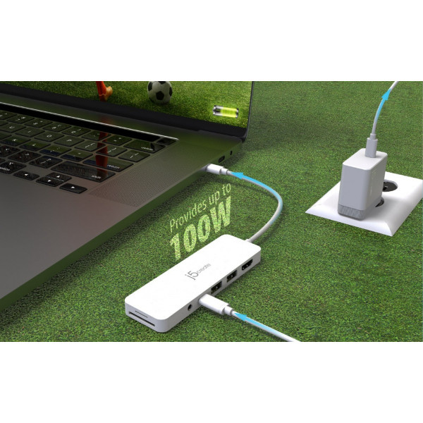 USB-хаб J5create USB-C 6-в-1 White (JCD373EW-N)
