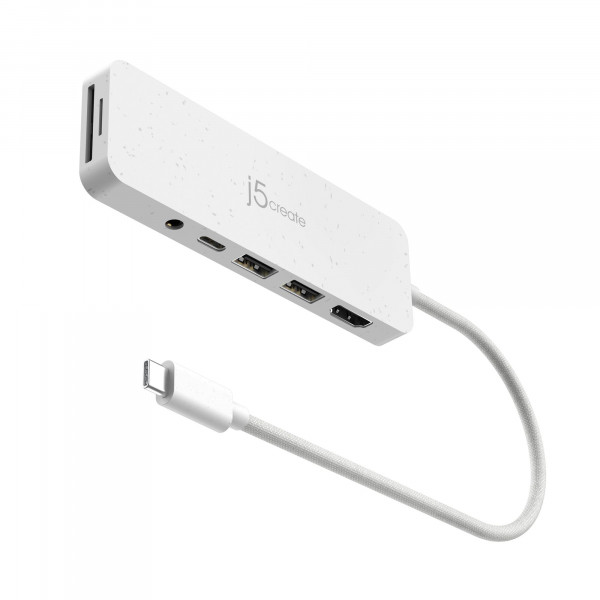 USB-хаб J5create USB-C 6-в-1 White (JCD373EW-N)