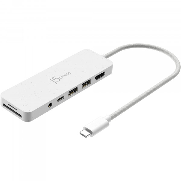 USB-хаб J5create USB-C 6-в-1 White (JCD373EW-N)