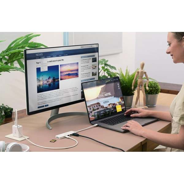 USB-хаб J5create USB-C 6-в-1 White (JCD373EW-N)