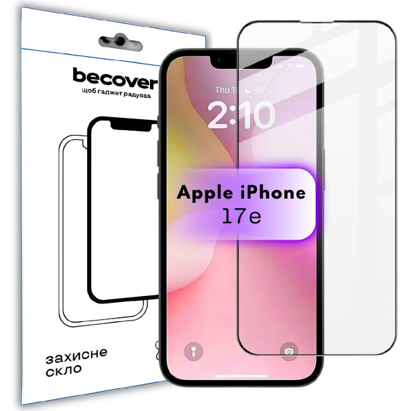 Захисне скло BeCover для Apple iPhone 17e Black (715141)