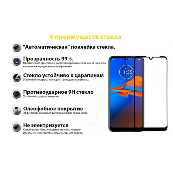 Захисне скло BeCover для Motorola Moto E6i Black (706654)