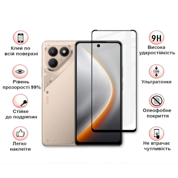 Захисне скло BeCover для Tecno Pova 7 Neo (LJ6) Black (714920)