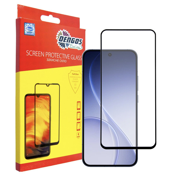 Захисне скло Dengos для Oppo Reno15 Black Full Glue (TGFG-435)