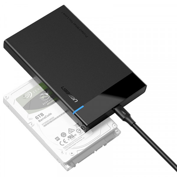 Зовнішня кишеня Ugreen для 2.5" HDD/SSD USB 3.1 US221 Black (50743)