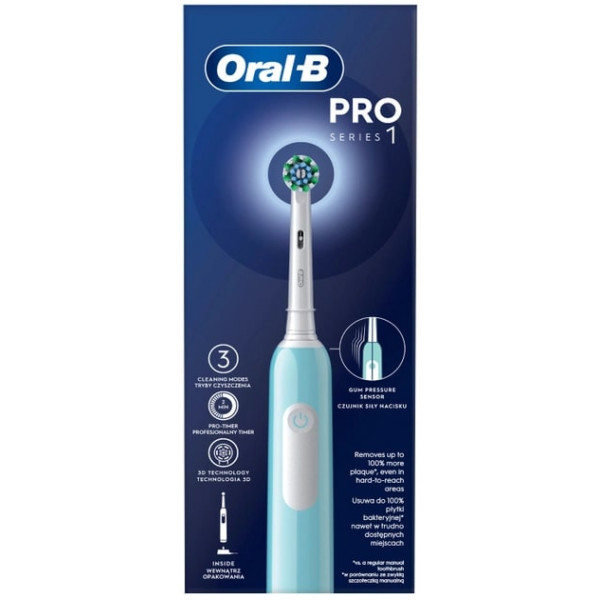 Зубна електрощітка Braun Oral-B Pro1 D305.513.3 CrossAction Caribbean Blue