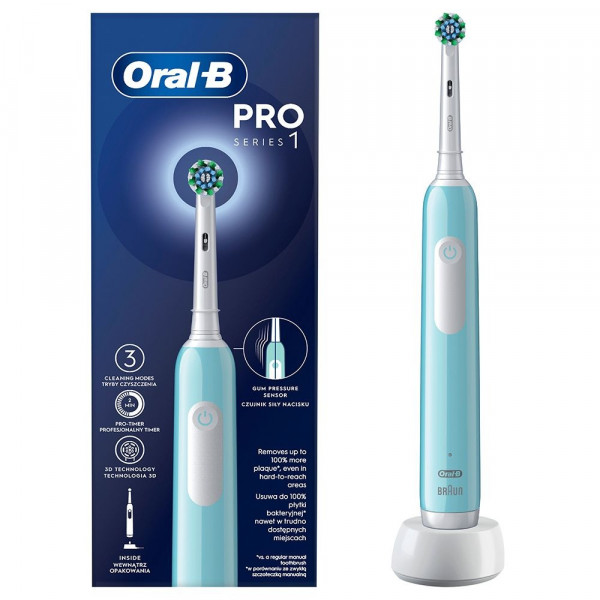 Зубна електрощітка Braun Oral-B Pro1 D305.513.3 CrossAction Caribbean Blue