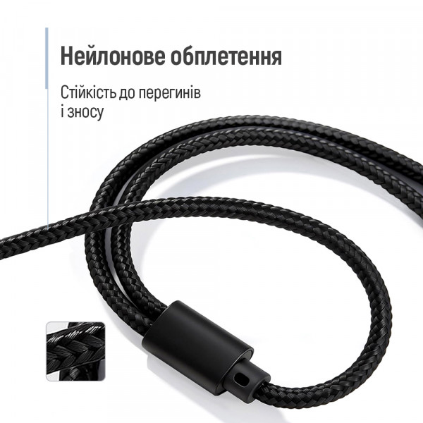 Адаптер ColorWay 3.5 мм - 2х3.5 мм (F/M), 1 м, Black (CW-AD-J2MJ)