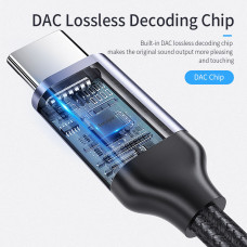 Адаптер Essager USB Type-C - 3.5 мм (M/F), 0.1 м, Black (EZJE01-0G)