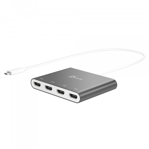 Адаптер J5create USB-A - 4 HDMI (M/F), Silver (JCA366-N)