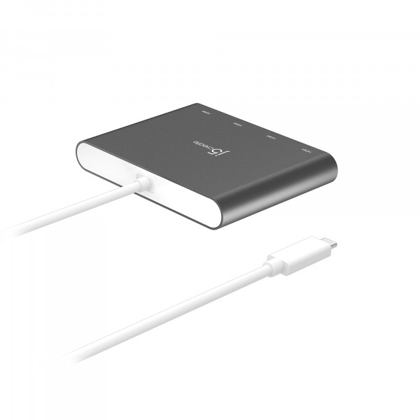 Адаптер J5create USB-A - 4 HDMI (M/F), Silver (JCA366-N)