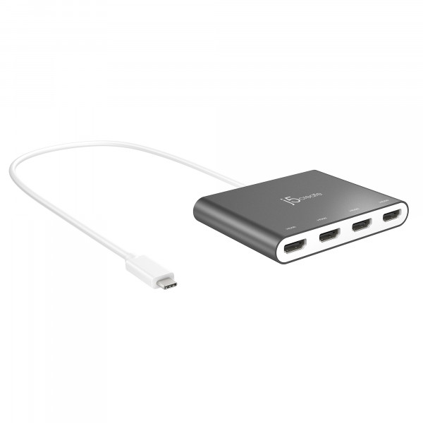 Адаптер J5create USB-A - 4 HDMI (M/F), Silver (JCA366-N)