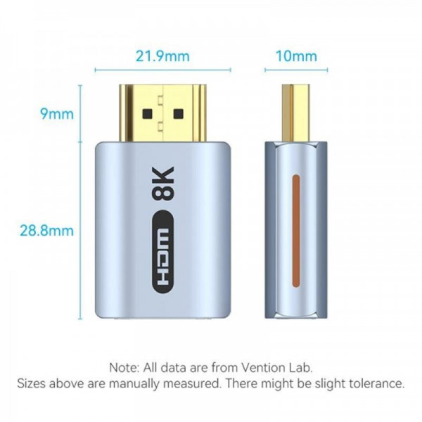 Адаптер Vention HDMI - HDMI (M/F), gold-plated Blue (AIVH0)