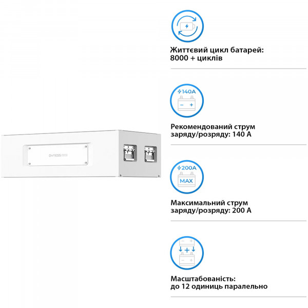 Акумуляторна батарея модульна з підігрівом Dyness Stack280 S51280 14.34KWH 51.2V 280AH (складова комплекту)