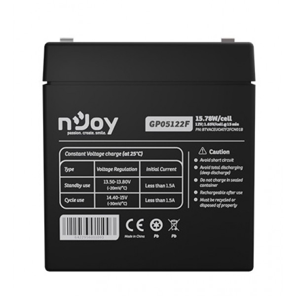 Акумуляторна батарея Njoy GP05122F 12V 5AH (BTVACEUOBTO2FCW01B) AGM