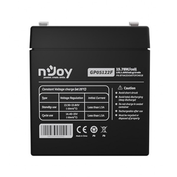 Акумуляторна батарея Njoy GP05122F 12V 5AH (BTVACEUOBTO2FCW01B) AGM