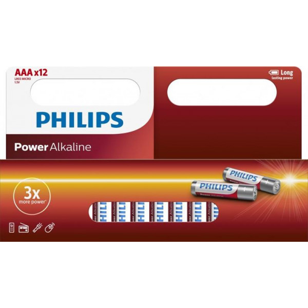 Батарейка Philips Power Alkaline AAA/LR03 BL 12 шт