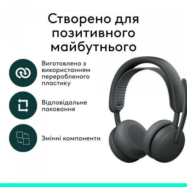 Bluetooth-гарнітура Logitech Zone Wireless 2 ES Graphite (981-001503)
