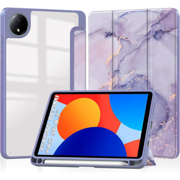 Чохол-книжка BeCover Soft Edge TPU для Xiaomi Redmi Pad SE 8.7 Purple Marble (712577)