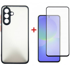 Чохол-накладка Dengos для Samsung Galaxy A36 SM-A366 Black Full Glue (DG-KM-145) + захисне скло