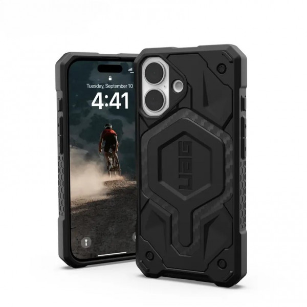 Чохол-накладка Urban Armor Gear Monarch для Apple iPhone 16 Carbon Fiber (114462114242)