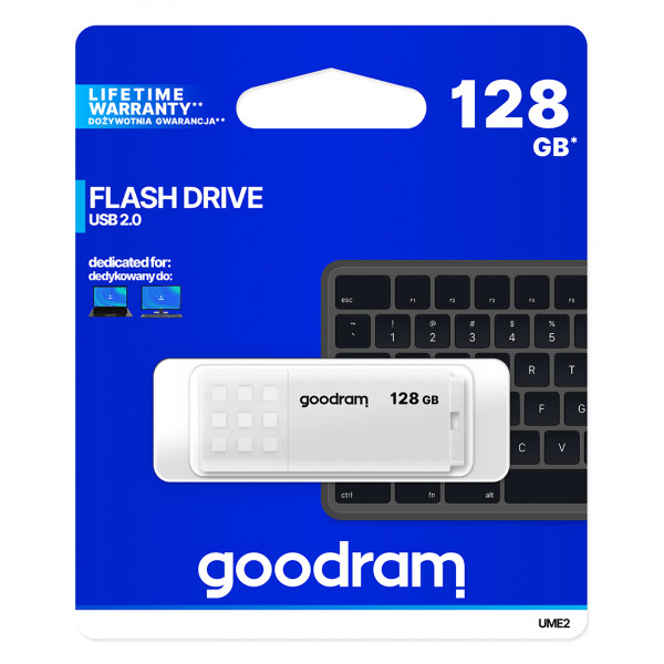 Флеш-накопичувач USB2.0 128GB Goodram UME2 White (UME2-1280W0R11)