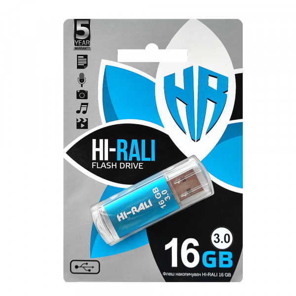 Флеш-накопичувач USB3.0 16GB Hi-Rali Rocket Series Blue (HI-16GB3VCBL)