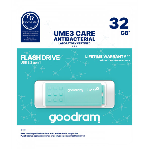 Флеш-накопичувач USB3.2 32GB Goodram UME3 Care Green (UME3-0320CRR11)