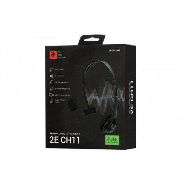 Гарнітура 2E CH11 Mono Black (2E-CH11MU)