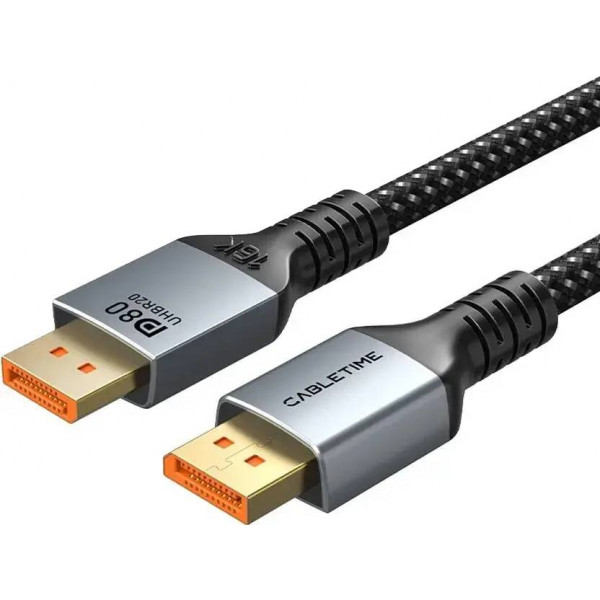 Кабель Cabletime DisplayPort - DisplayPort v2.1 (M/M), 16K, 1 м Black (CD13H)