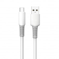 Кабель ColorWay USB - USB Type-C (M/M), liquid silicone, 3А, 1 м, White (CW-CBUC093-WT)